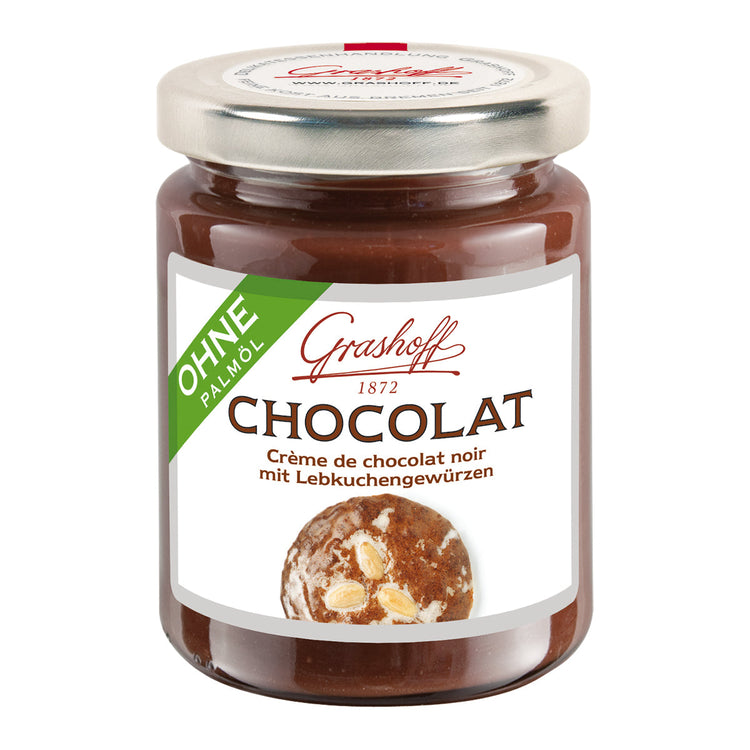 Sie sehen ein Glas Lebkuchen Chocolat.