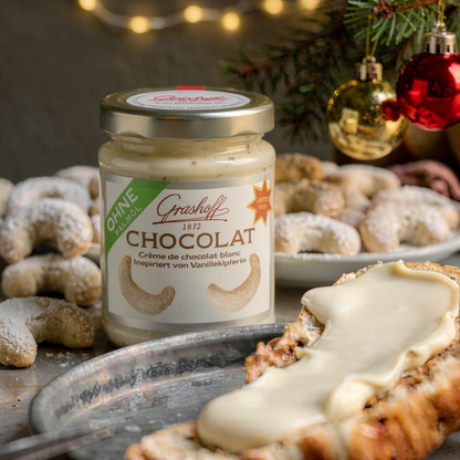 Weiße Chocolat von Vanillekipferln inspiriert